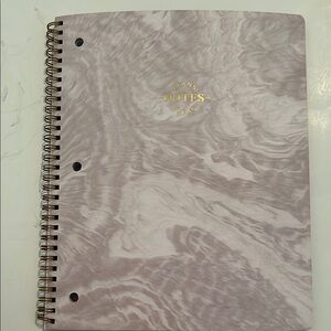 Caliber pink gray marble hard cover one subject notebook college ruled 10.5x8.5